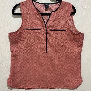 Ann Taylor women’s Large P Orange & Black Sleeveless Blouse